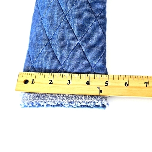 Talbots Fringe Quilted Chambray Jacket Size 4 EUC (Runs small) - Picture 7 of 15